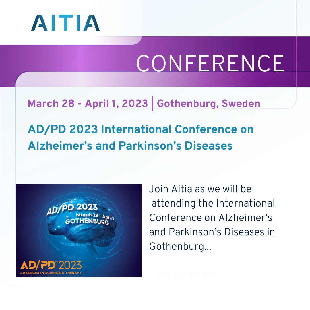 Aitia Announces its Participation in the Upcoming AD/PD™ 2023 in Gothenburg, Sweden
